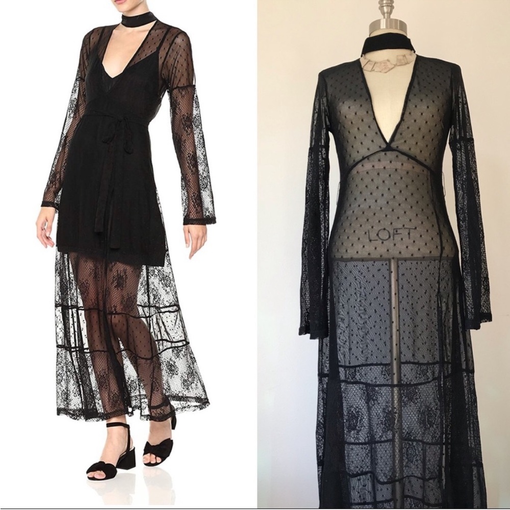Somedays Lovin lace maxi dress black size medium